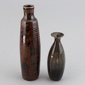 Carl-Harry Stålhane, two glazed stoneware vases, Rörstrand and Designhuset.