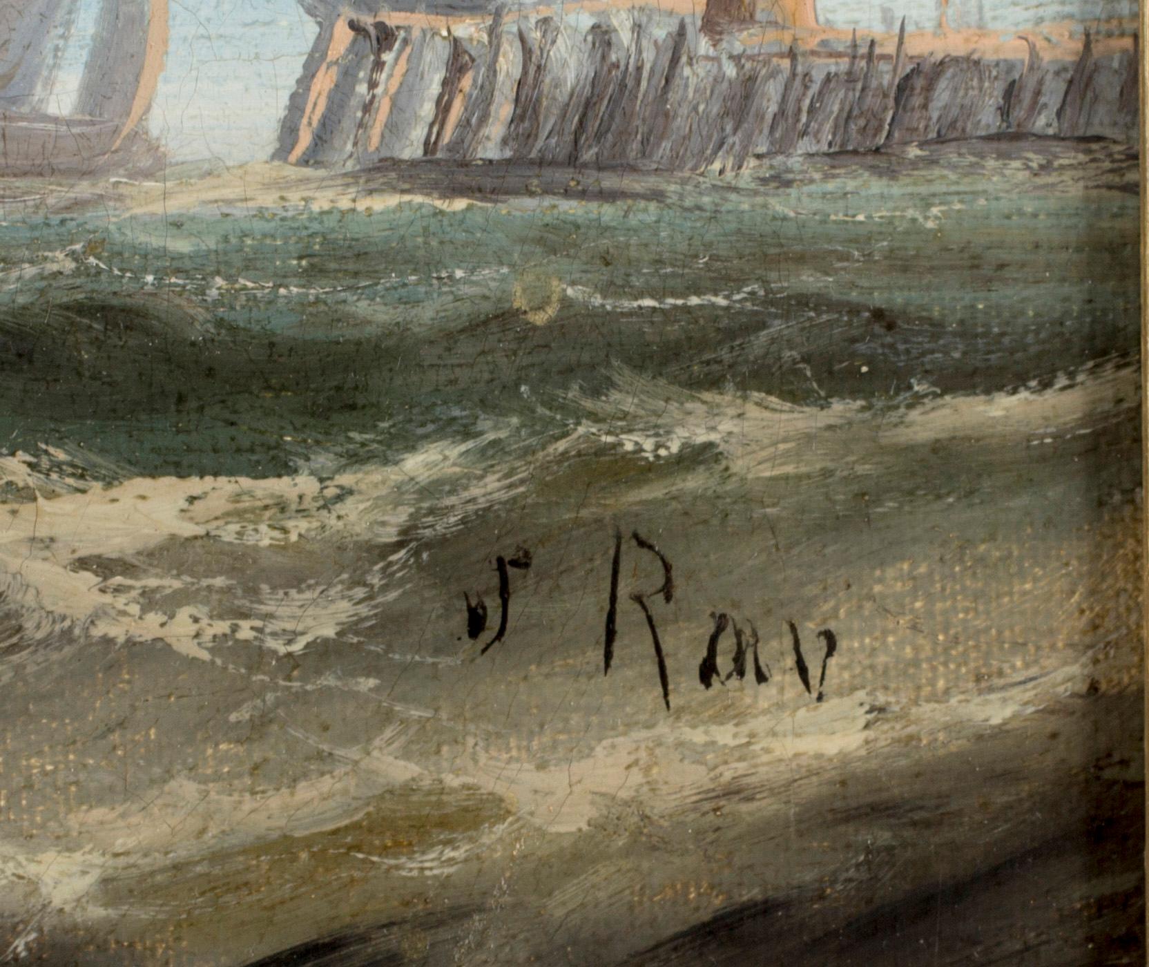 OKÄND KONSTNÄR, olja på duk, otydligt signerad. 1800-talets andra hälft.