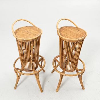 Bar stools, a pair, Colonial style, 20th century.