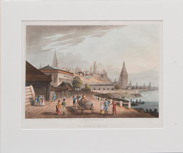 NELJÄ LITOGRAFIAA, NÄKYMIÄ MOSKOVASTA.