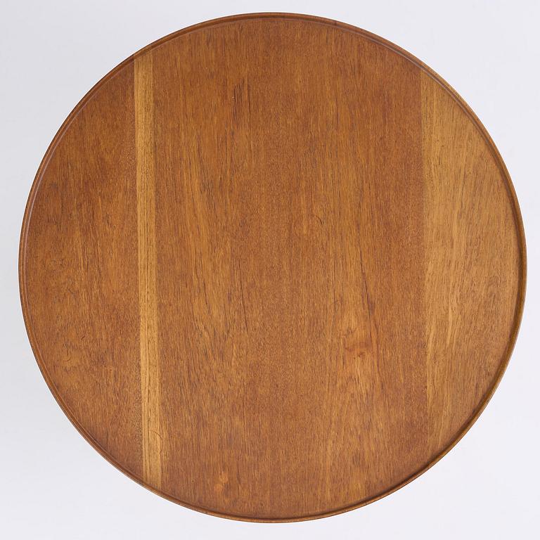 Ejner Larsen & Aksel Bender Madsen, a circular teak table model "1804", cabinetmaker Willy Beck, Copenhagen, 1950s.