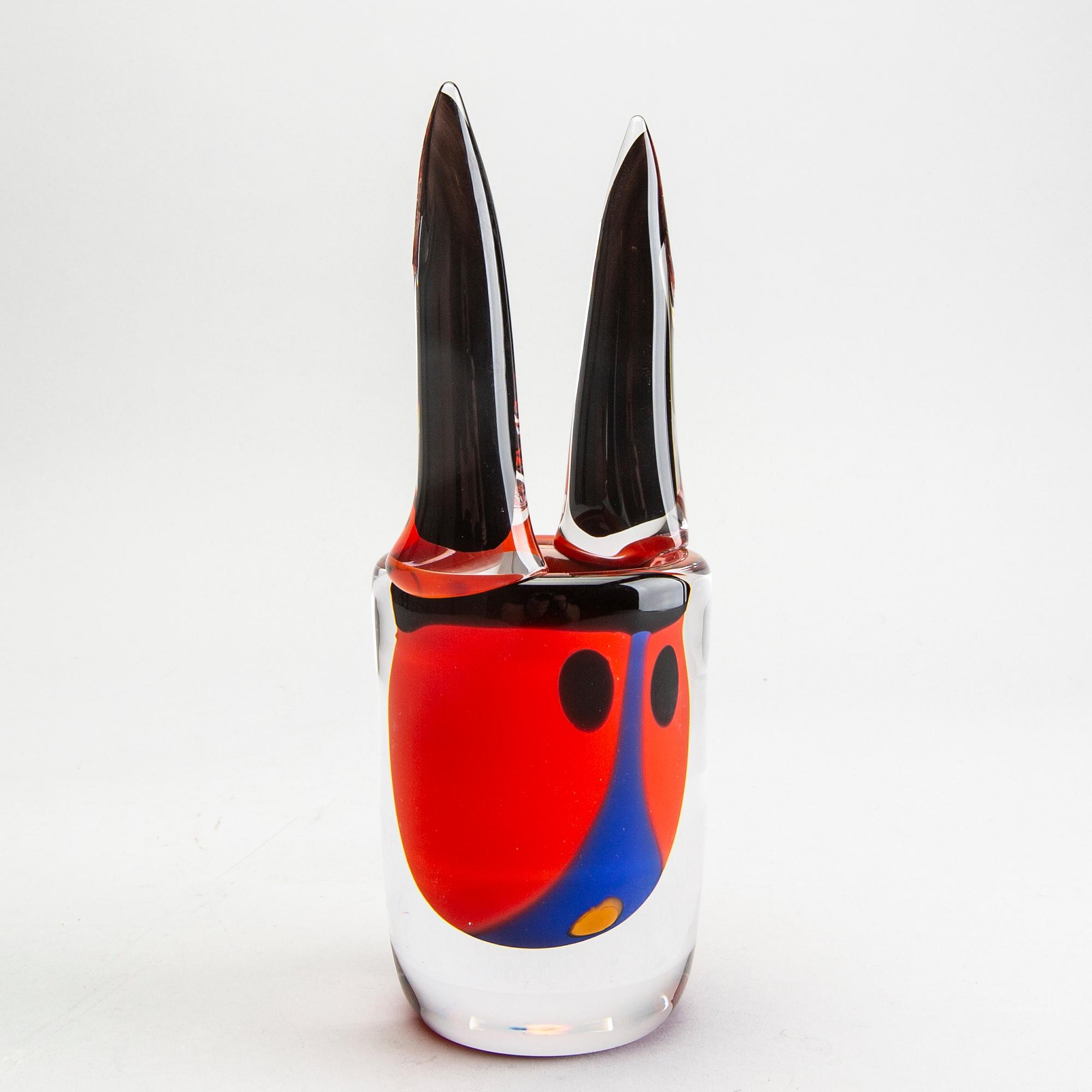 Erik Höglund, a glass sculpture/vase from Strömbergshyttan 2007.