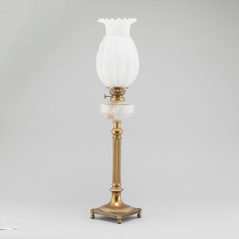 A paraffin lamp by Arvid Böhlmark in Stockholm, made around year 1900.