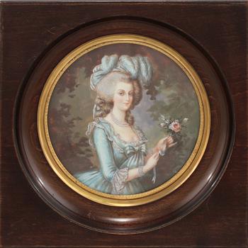 MINIATYRMÅLNING, signerad Dampiérre, sent 1800-tal.