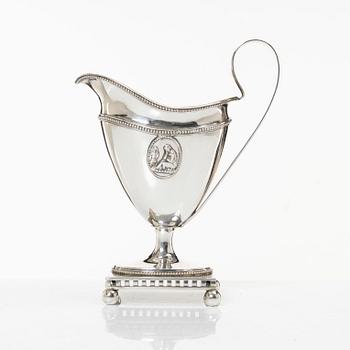 A Swedish 18th century parcel-gilt silver cream-jug, mark of Johan Schröder, Landskrona 1799.