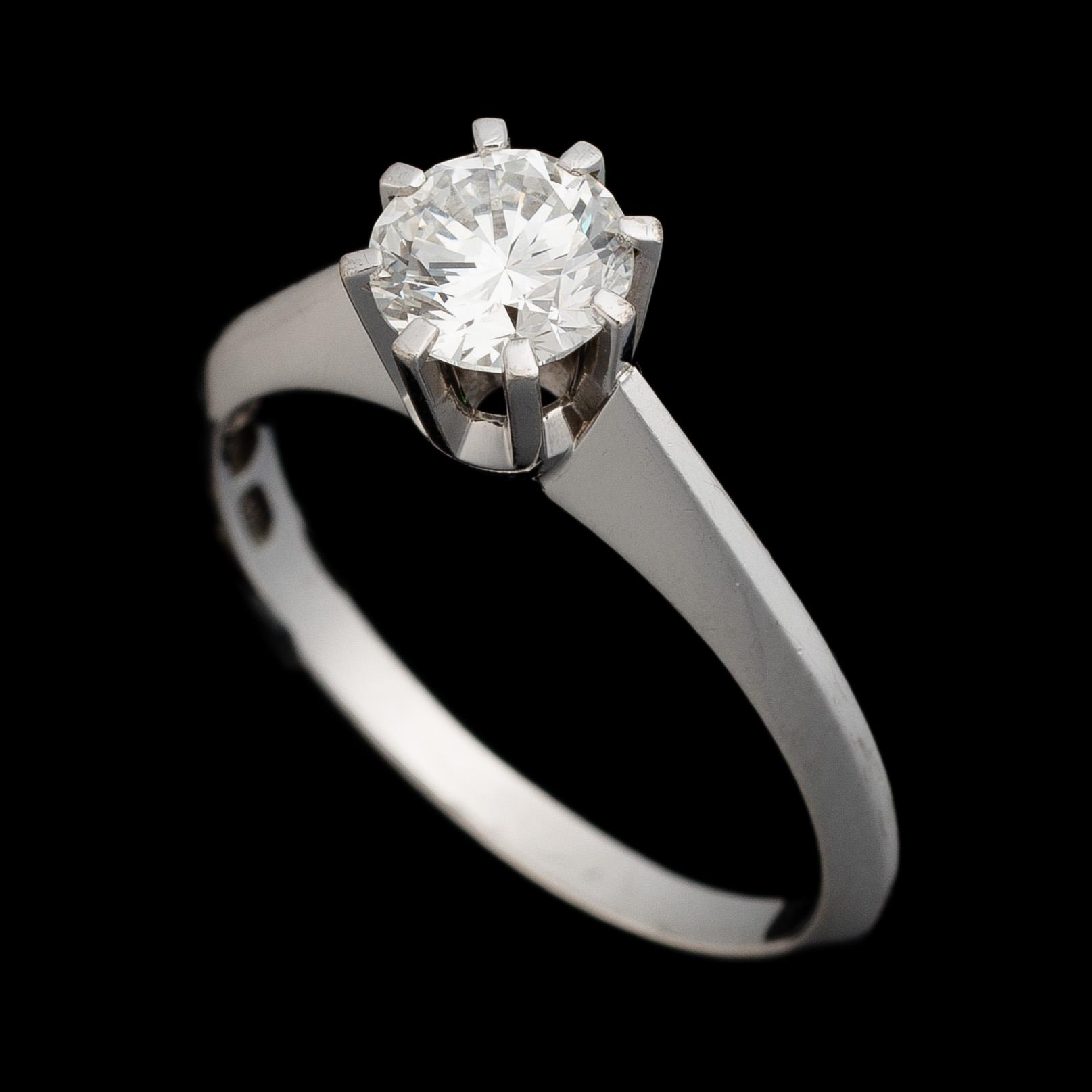 RING, briljantslipad diamant, 18K vitguld. Westerback, Helsingfors 1973.
