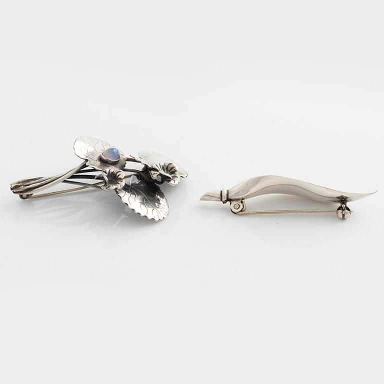 Arvo Saarela, broscher, 2 st, silver,