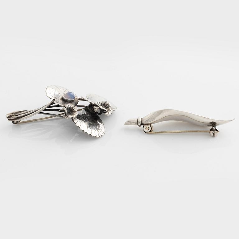 Arvo Saarela, two silver brooches.