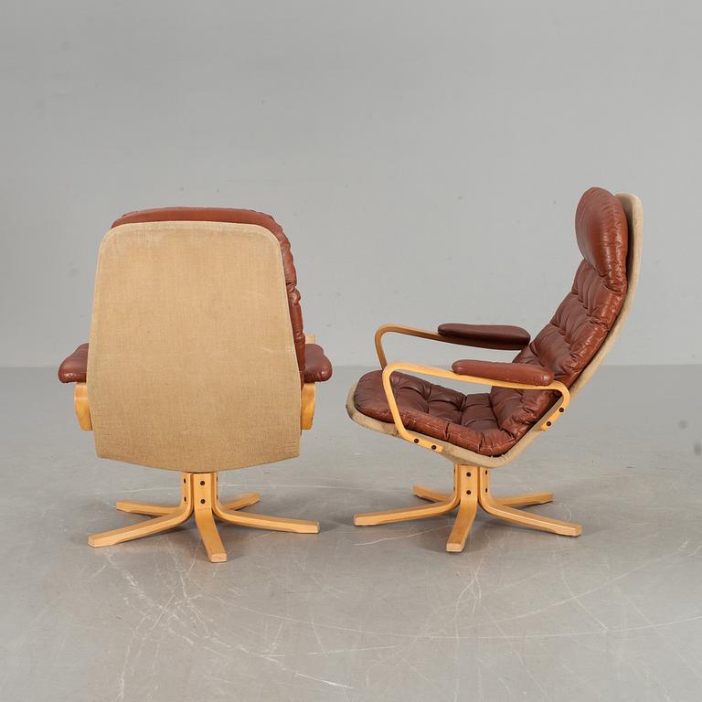 FÅTÖLJER, ett par "Mona Roto", Sam Larsson, Dux, 1970-tal.