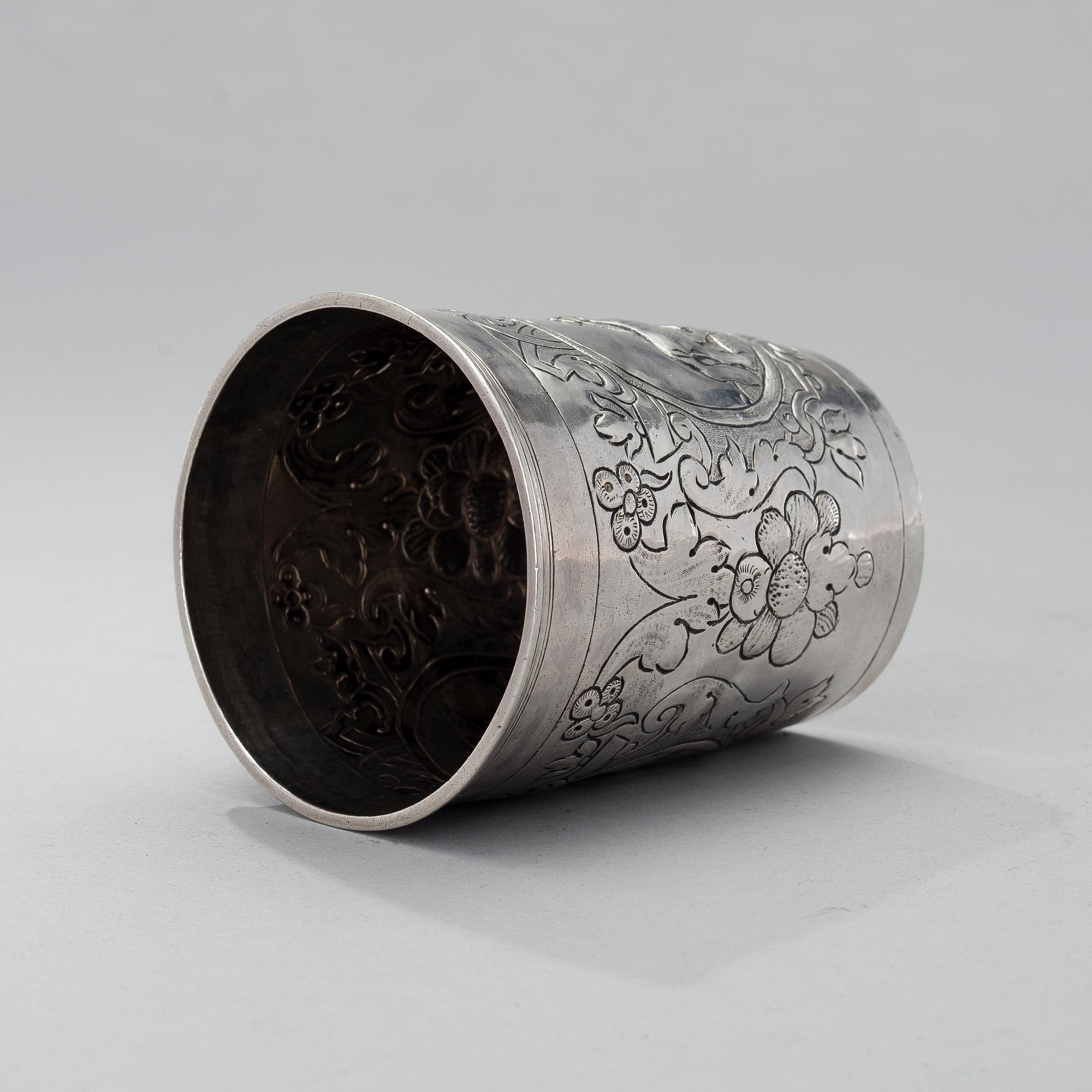BÄGARE, silver, Moskva 1749, okänd mästare, vikt 82 g.