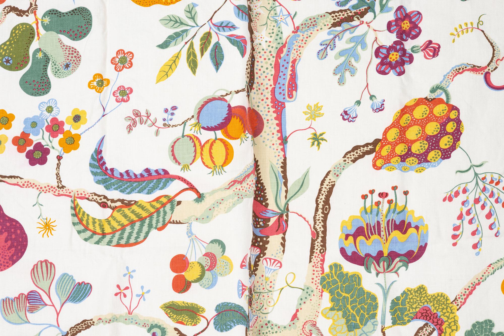 Josef Frank, a pair of 'Vegetable tree' curtains, Firma Svenskt Tenn, Sweden.