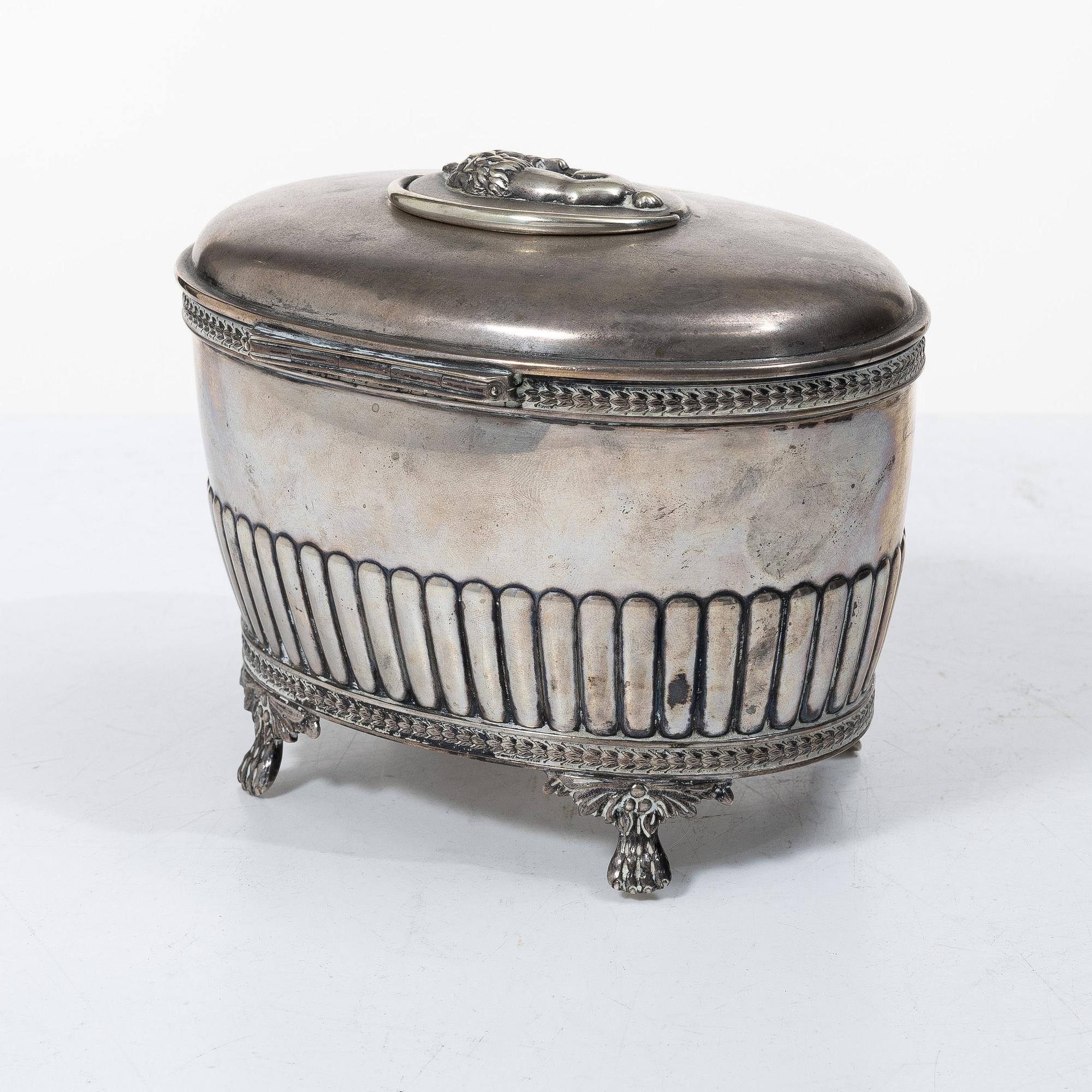 Sockerskrin, silver, gustaviansk stil, CG Hallberg, 1922.