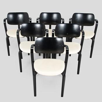 Ilmari Tapiovaara, a set of six 1960s 'Aslak' armchairs for Asko, Finland.