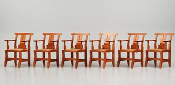 John Kandell, a set of six "Solitär" chairs, Källemo, Värnamo post 1985.