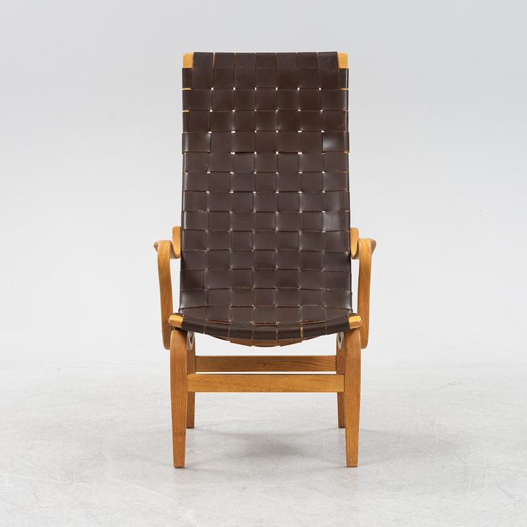 Bruno Mathsson, an oak and leather 'Eva Hög' armchair, Firma Karl Mathsson, Värnamo, 1972.