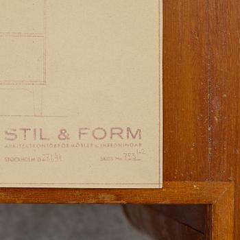 A dressing table with stool and mirror, Stil & Form Arkitektkontor för Möbler o. Inredningar, Stockholm, 1944.