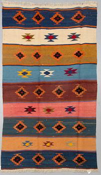 A RUG, kilim shiraz  217 x x 139 cm.