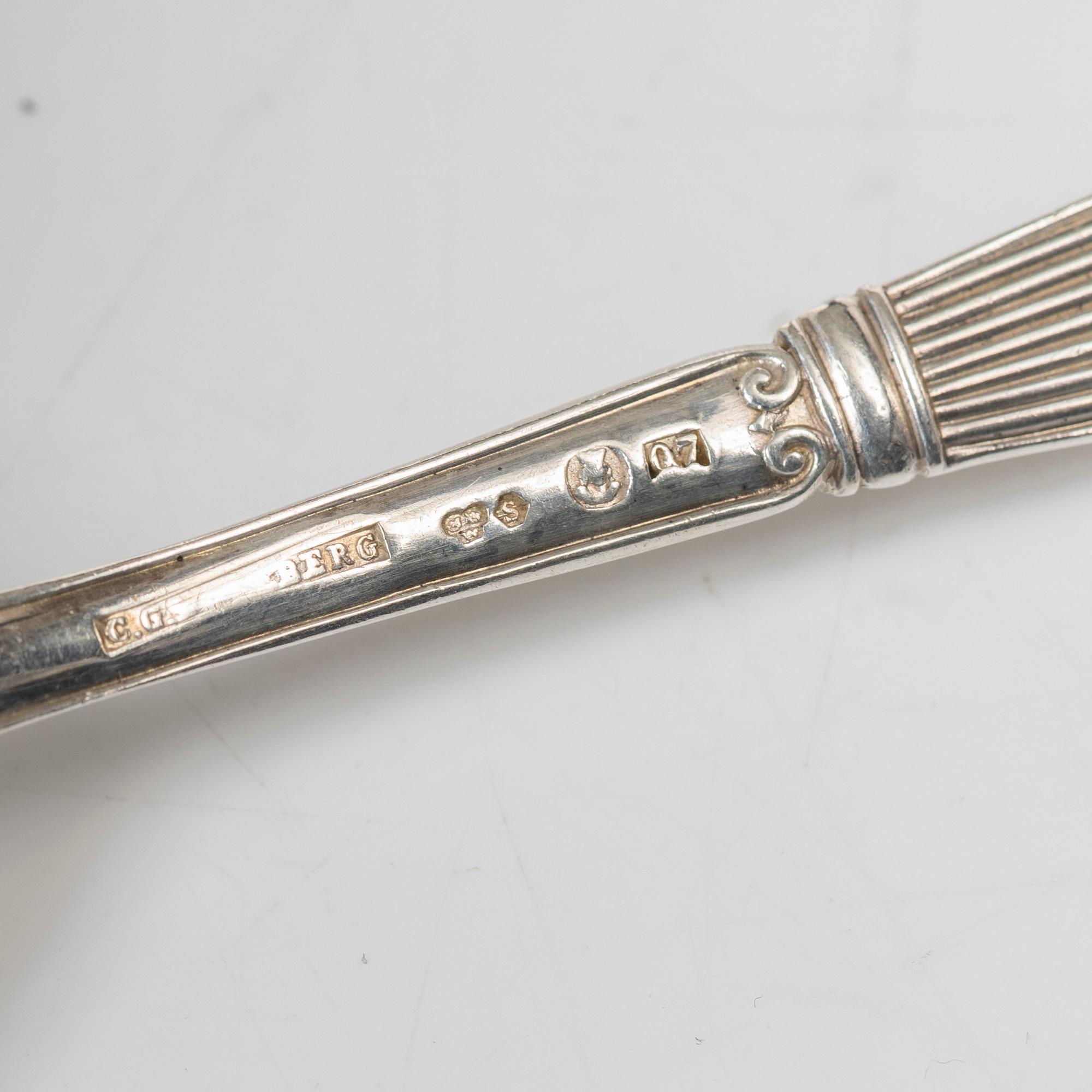 C.G. Hallberg, Cutlery, 18 pcs, silver, model "Empire", Stockholm 1918-1937.