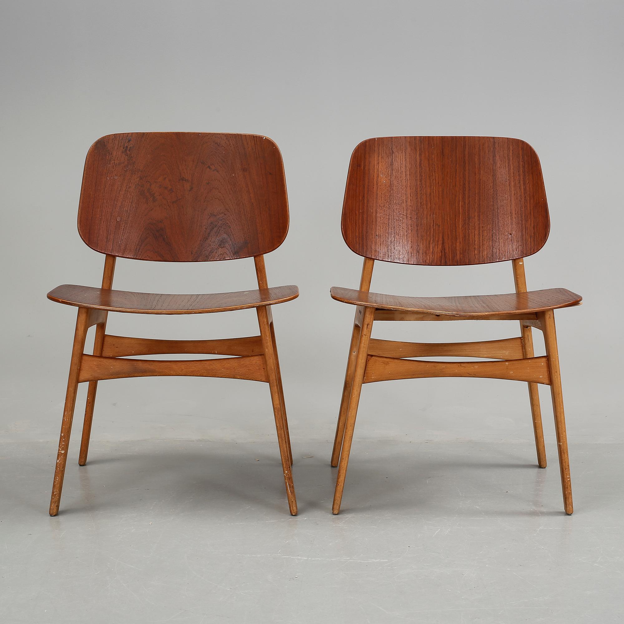 STOLAR, ett par, modell 155, Börge Mogensen, Danmark 1950-tal.