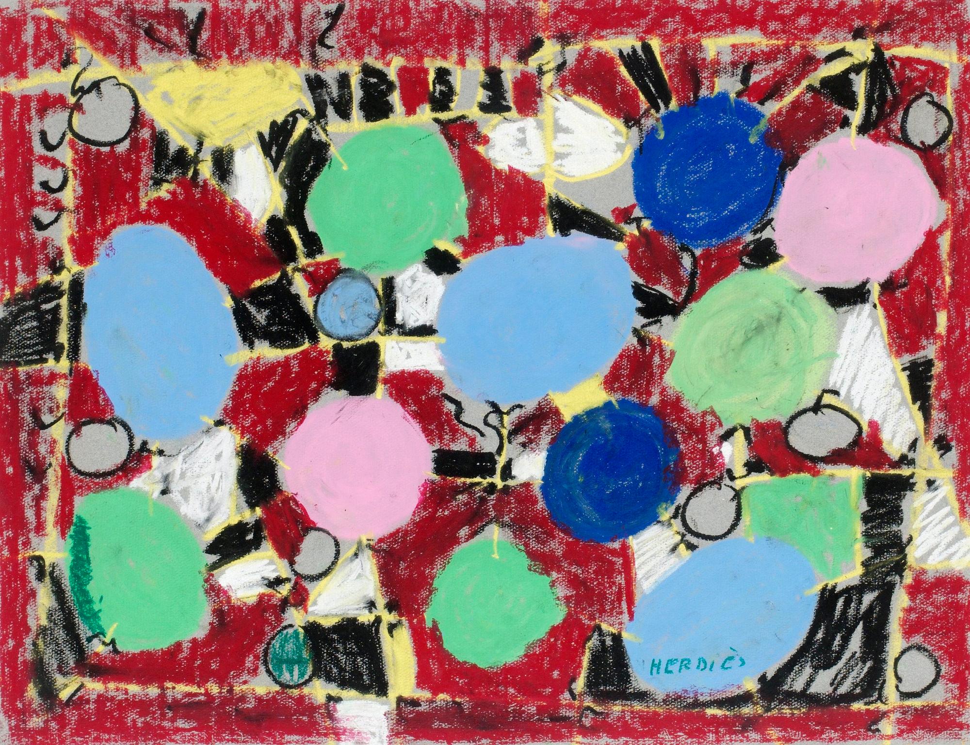 Olivier Herdies, OLIVIER HERDIÈS, blandteknik, sign.