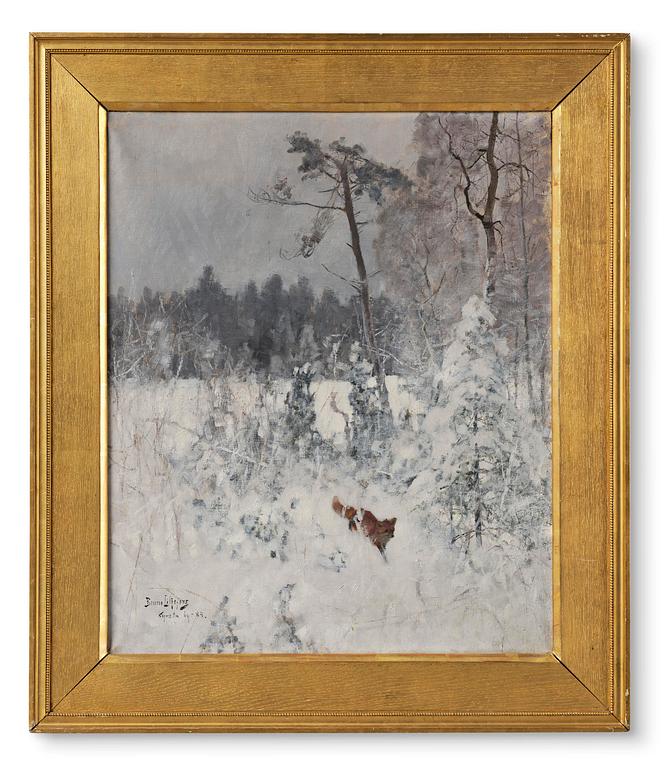Bruno Liljefors, Fox in a winter landscape.