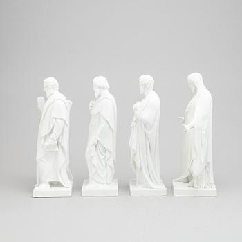 Four parian figurines, Bing & Gröndahl and Royal Copenhagen.