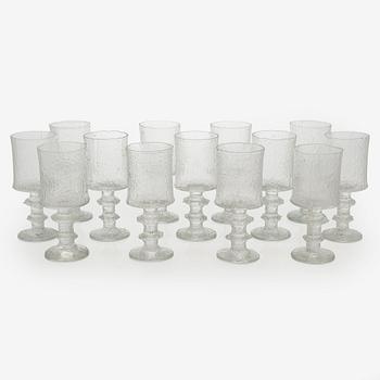 Timo Sarpaneva, set of 13 'Juhlalasi' 2140 drinking glasses for Iittala.
