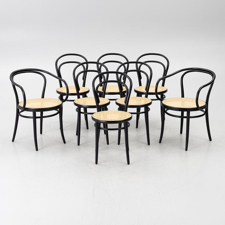 Michael Thonet, stolar, 6 st modell 18, karmstolar 2 st modell 30,  Ton.