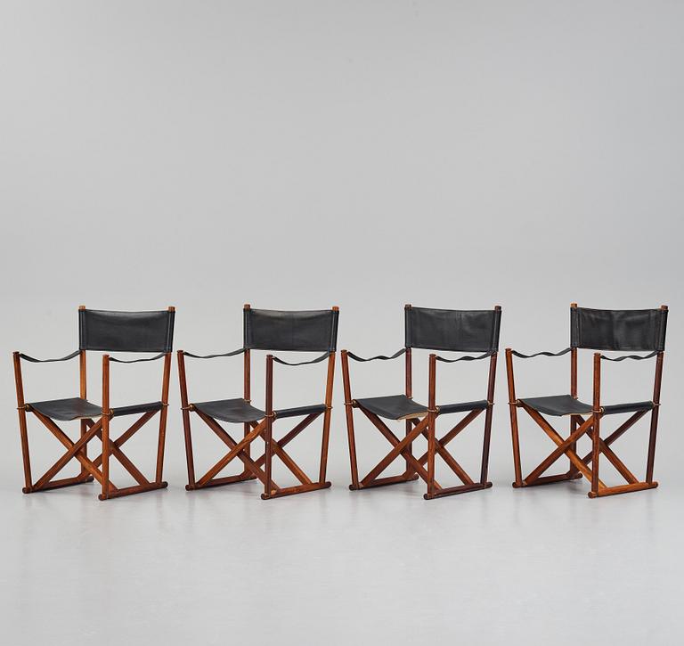 Mogens Koch, four 'MK16' folding chairs, Denmark 1960s.