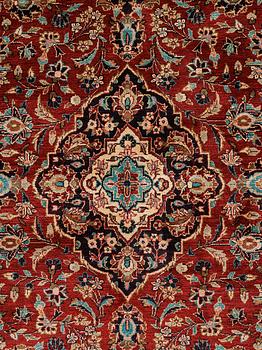 A rug, Old, silk Kashan, ca 224 x 138,5 cm.