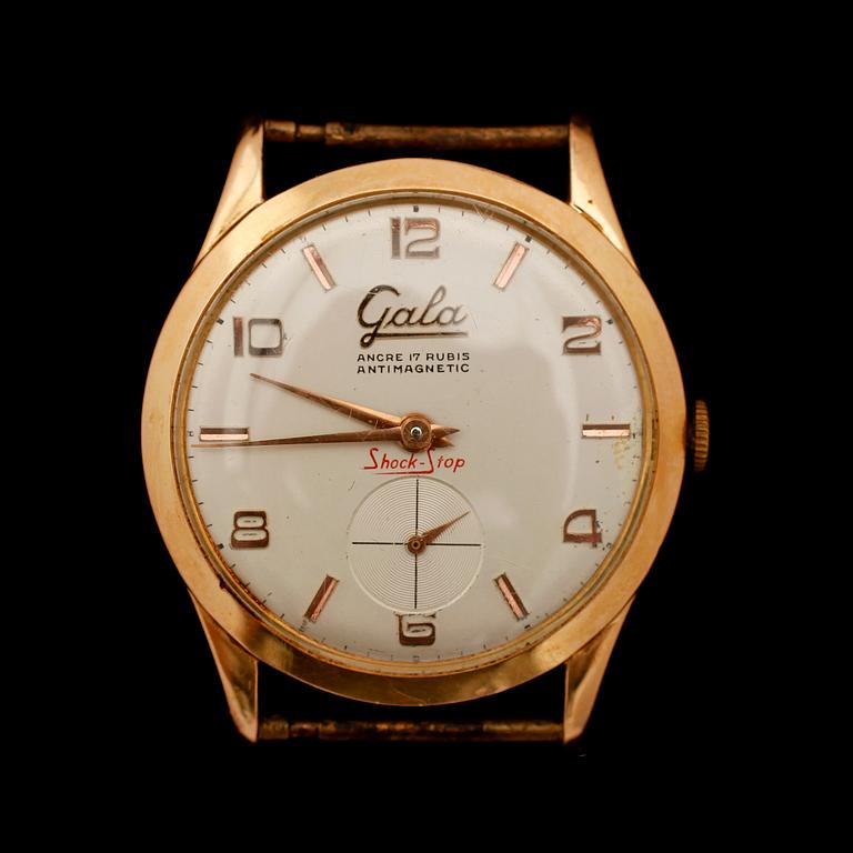 ARMBANDSUR, 18 k guld, Gala, Antimagnetic, Shock-Stop, 1900-talets mitt.