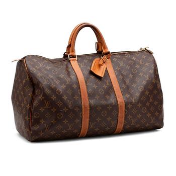 LOUIS VUITTON, a monogram canvas "Keepall 50" weekend bag.