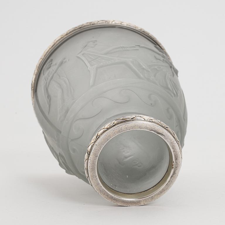 Georges de Feure, a glass and silver Art Nouveau vase, early 20th Century.