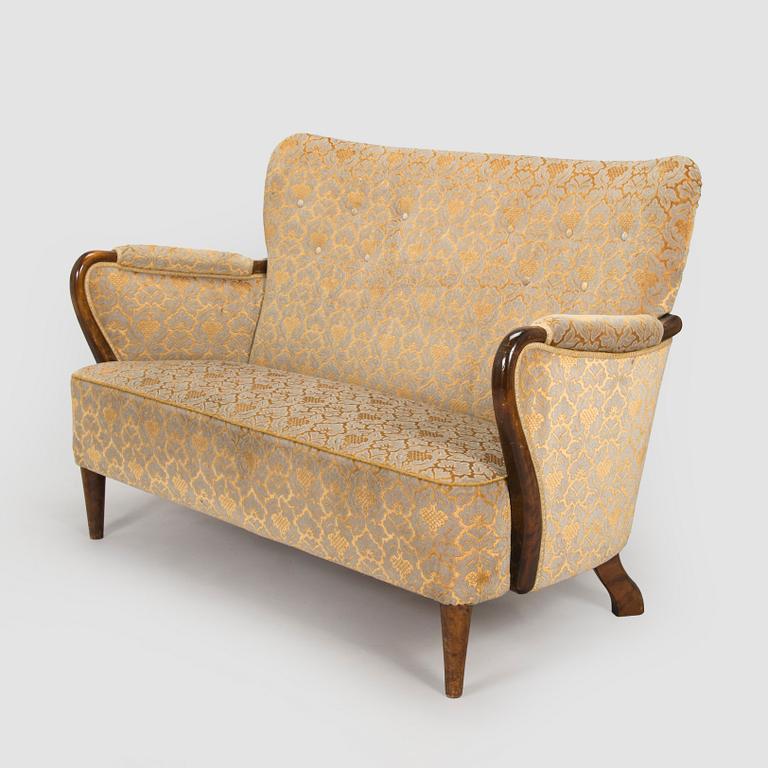 Birger Hahl, soffa samt fåtöljer, ett par, Haimi Oy 1946.