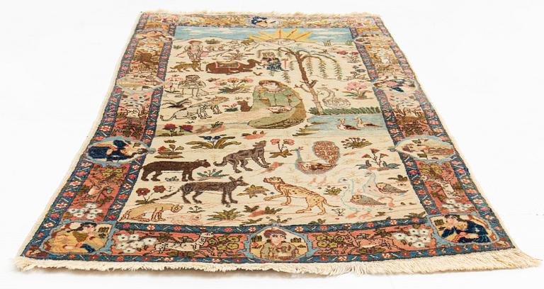 A rug, semi-antique Tabriz, ca 142 x 81 cm.