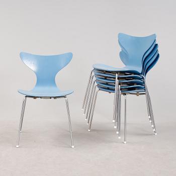 STOLAR, 6 stycken, "Liljan", Arne Jacobsen, 1970-tal.