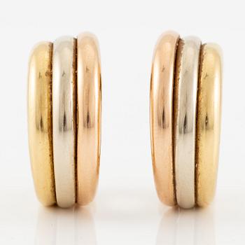 Cartier ett par örhängen "Trinity" 18K guld i tre färger, 1995.
