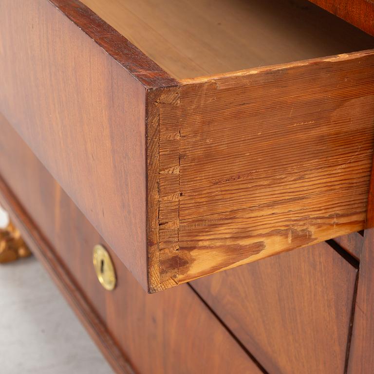 A late Gustavian mahogany writing-commode, Stockholm circa 1800.