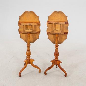 A pair of Swedish drop leafe tables 19th century.