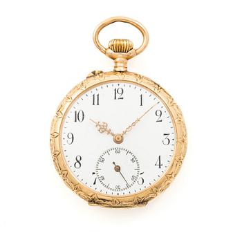Pocket watch, 14K gold, 36 mm.