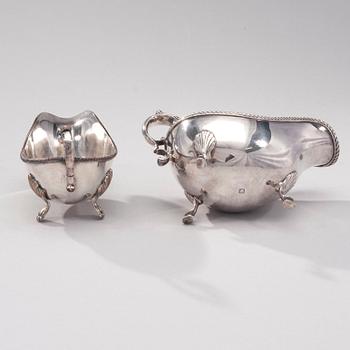 SÅSSNIPOR 2 ST, MEDICINSKED OCH KNUFFARE, nysilver och  försilvrade, Barker Brothers, England, tidigt 1900-tal.