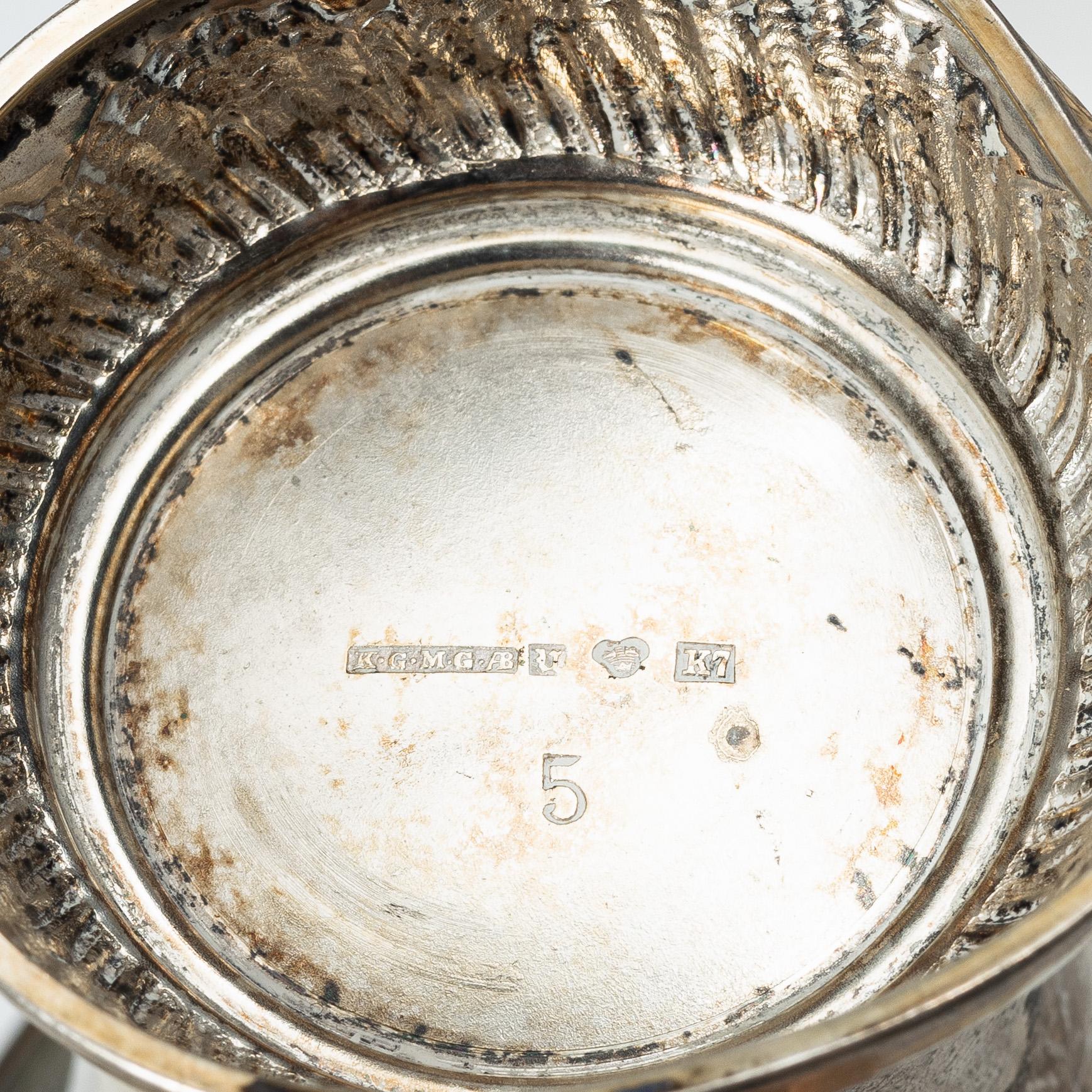 Bägare, 7 st, silver, KG Markströms, Uppsala 1912-1926.