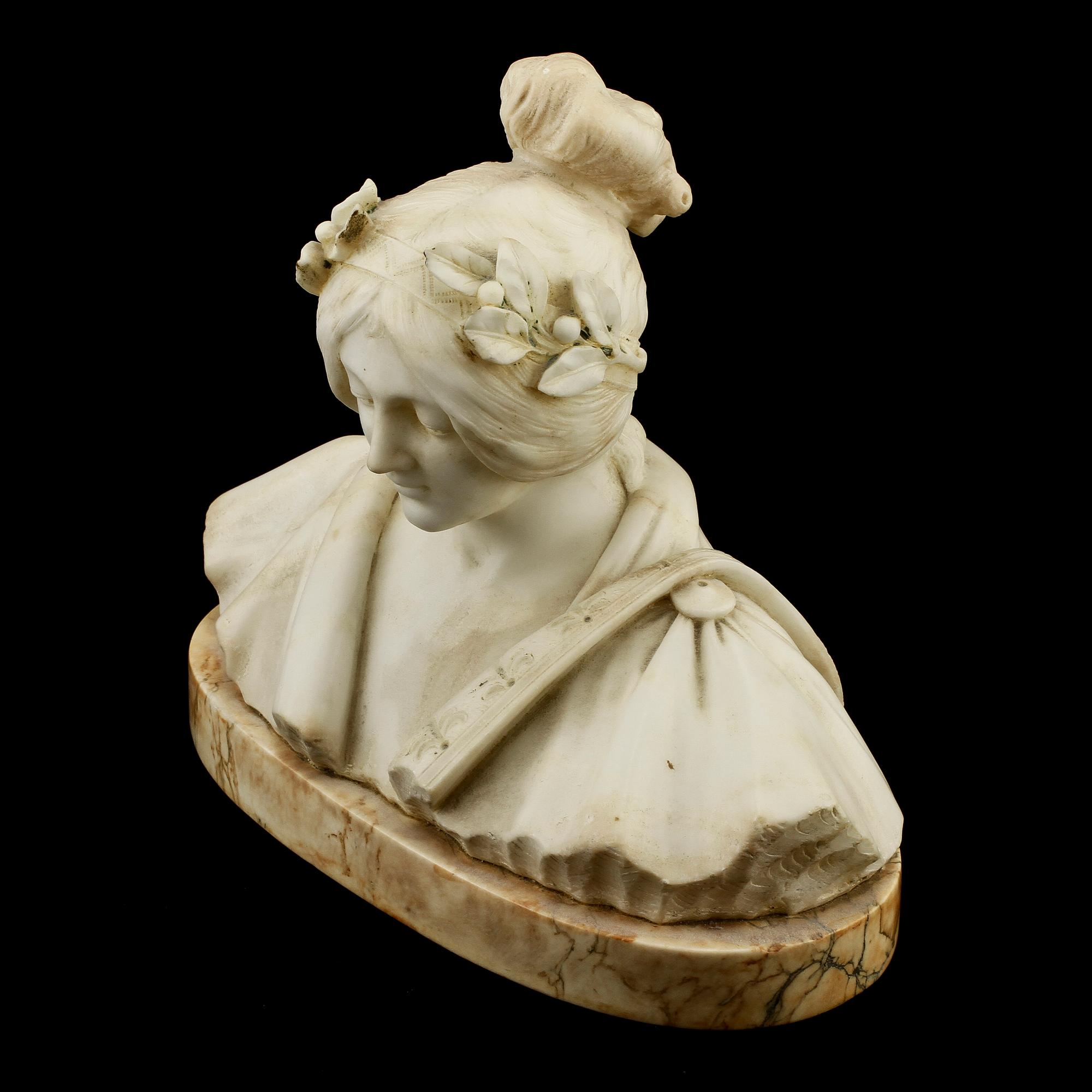 SKULPTUR, alabaster, 1900-tal.
