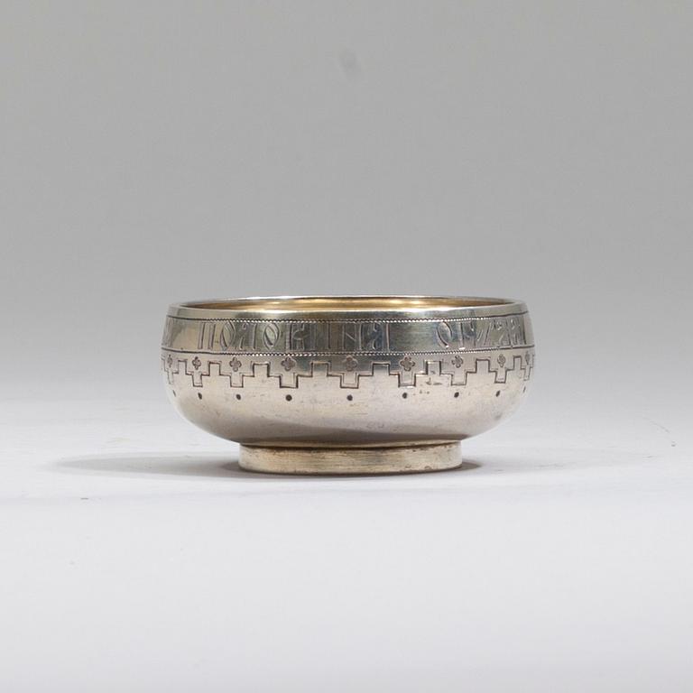 SALTKAR, förgyllt silver, Ryssland, S.Petersburg 1800-talets slut.