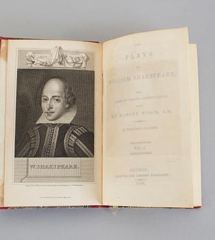 WILLIAM SHAKSPEARE, 14 vol, The Plays of, with notes.., Manley Wood, London 1814.