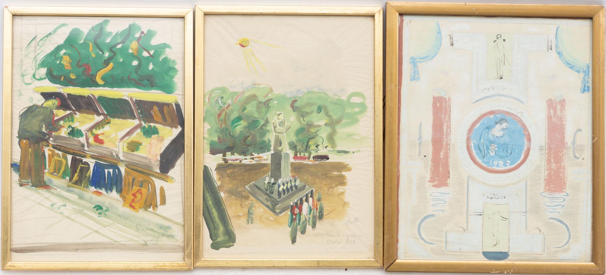 Erik Chambert, Motif from Paris, Oslo, Wall painting.