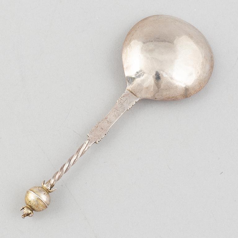 A silver spoon, probably Norway, 18th Century.