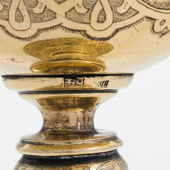 Chalice in gilded silver, unidentified master's mark A:C, Moscow, Russia 1873.