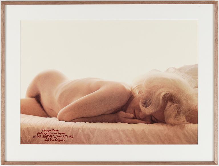 LEIF ERIK NYGÅRDS, offsettryck, signerat. "Marilyn Monroe photographed in Los Angeles at Bel Air Hotel, June 27th 1962".