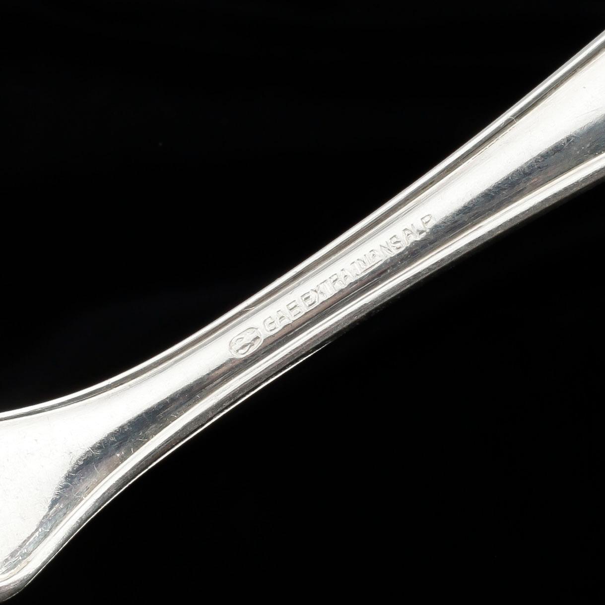 FISKBESTICK, 24 delar, nysilver, 1900-tal.
